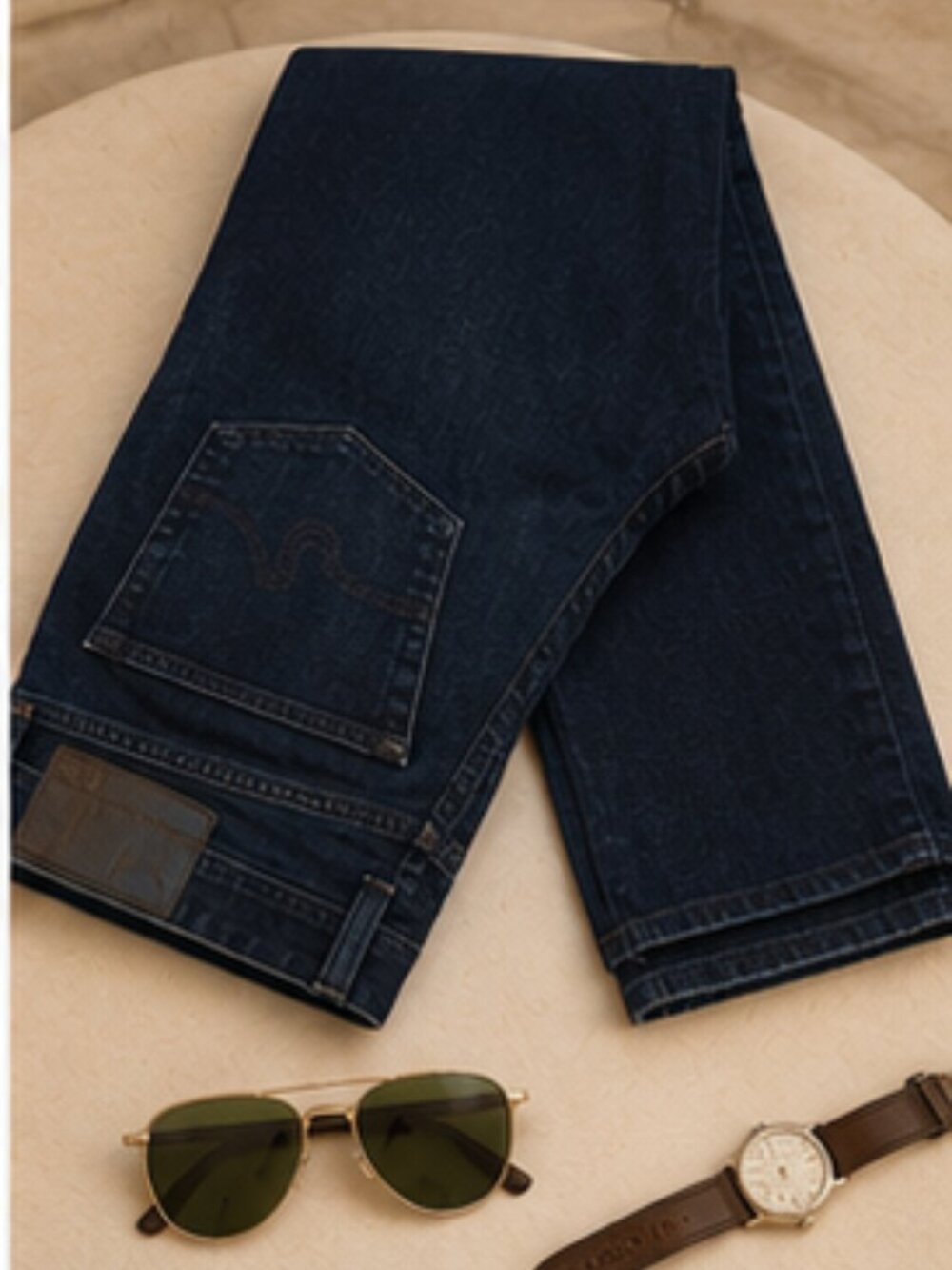 AG Adriano Goldschmied Matchbox Slim Straight Jeans 36 Dark Wash Quiet Luxury
